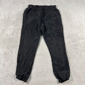 Johnny Was Jogger Pants Womens XS Black Rayon Cupra Light Stretch Beach Relaxed